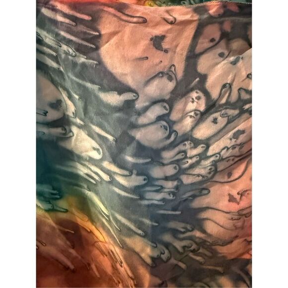 Vintage Diane Gilman 100% Silk Watercolor aside Tie Skirt sz 8 NWT - Picture 2 of 6